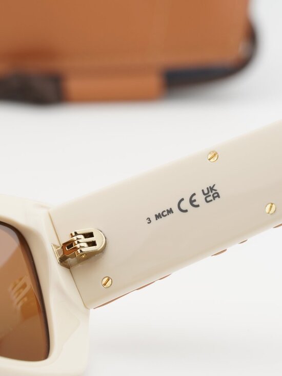 MCM MW0021 25J Cat Eye Sunglasses – White / Brown main image 8